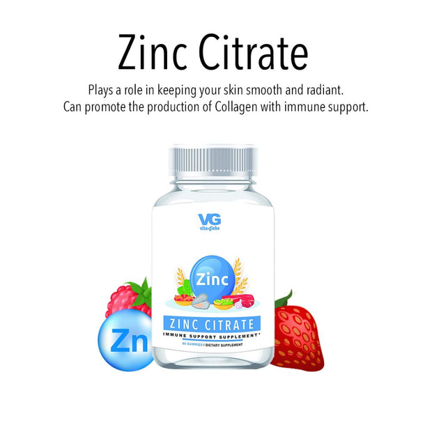 Vita Globe zinc citrate keeps skin smooth and radient + immune support