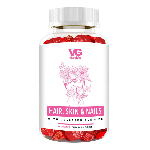 Vita Globe Hair, Skin and Nails with collagen gummy vitamins